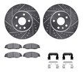 Dynamic Friction Co 7512-46019, Rotors-Drilled and Slotted-Silver w/ 5000 Advanced Brake Pads incl. Hardware, Zinc Coat 7512-46019